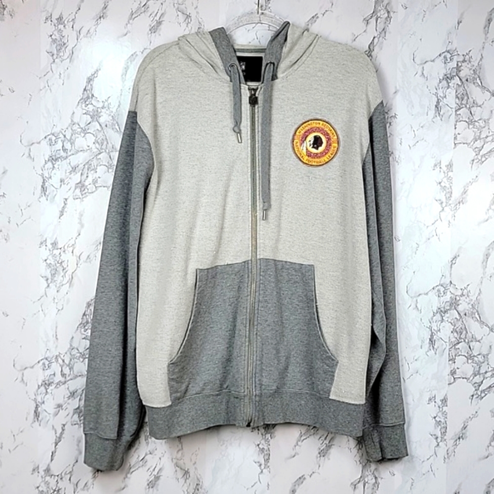VINTAGE NFL Washington Redskins WomenS Full Zip Hoodie Grey/Gold/Burgand…